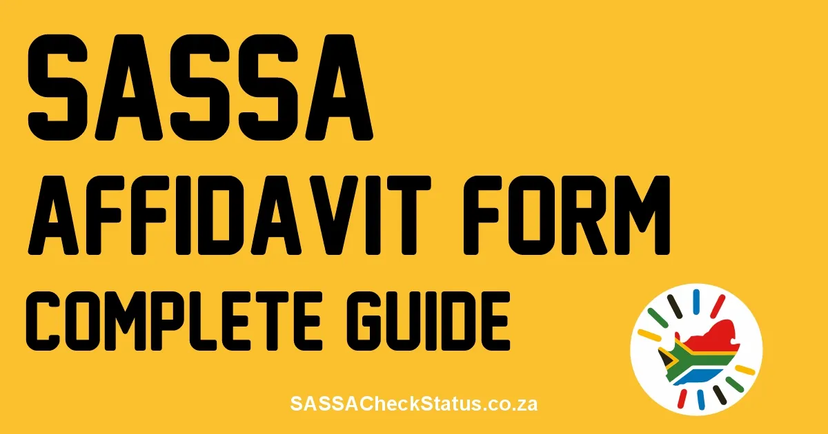 SASSA Affidavit Form