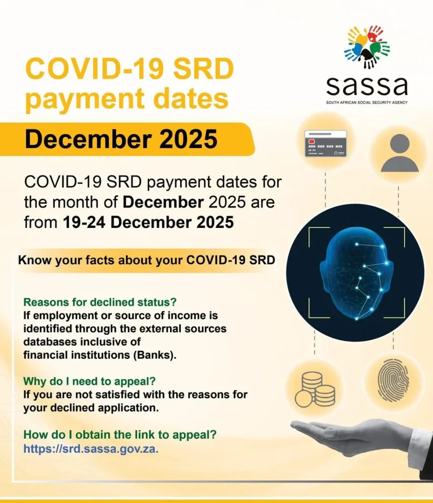 SASSA SRD Payment Dates December 2025